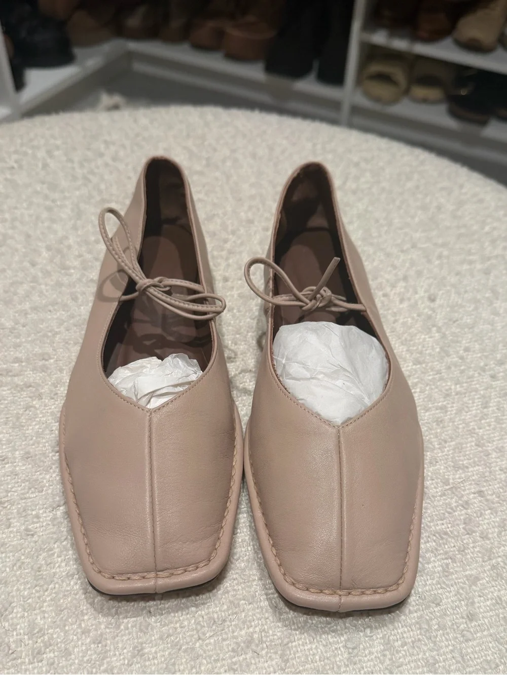 ALOHAS SWAY CREAM LEATHER BALLET FLATS - Picture 5 of 6